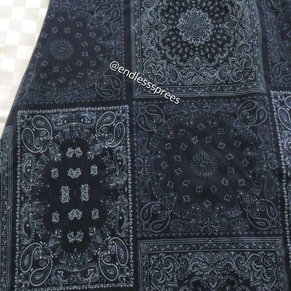 Urban Outfitters UO Elodie Printed Mesh Mini Dress in Blue Bandana Pattern - Picture 4 of 4